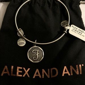 NEW! Alex And Ani Jewelry Sterling Silver Letter F Initial Bracelet